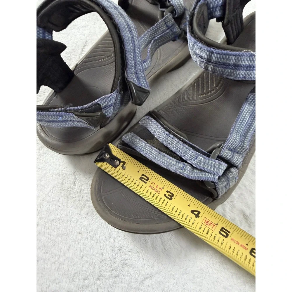 Teva Women's Terra Fi Lite Blue Grey Hiking Sandals Shoc Pad Strappy Outdoor